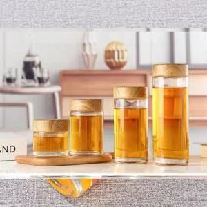 New Arrivals Glass Honey Jar with Wooden Lids