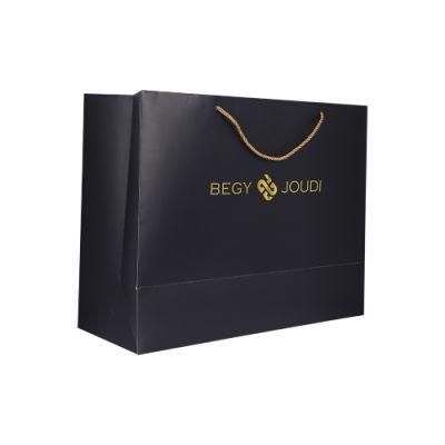 Black Large Gift Paper Bag with String for Packing and Shipping