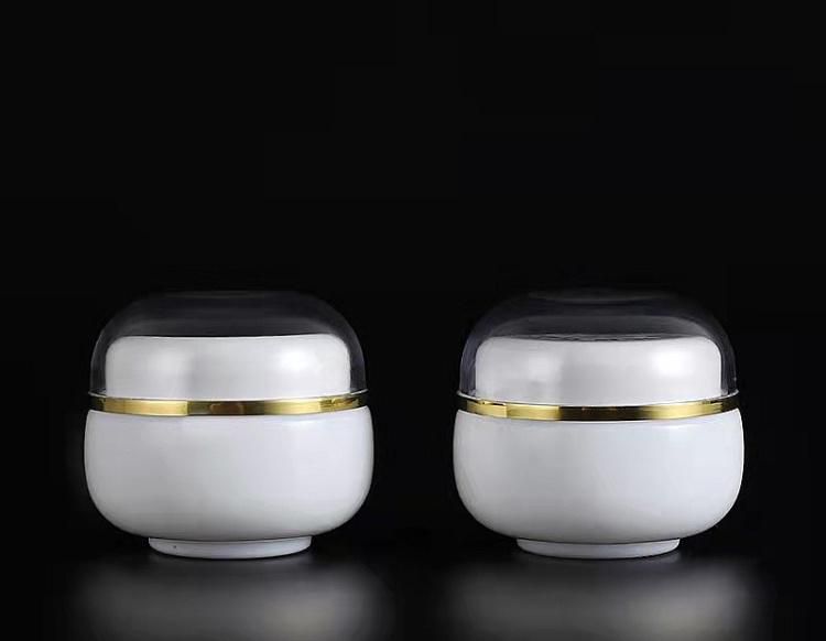 Customized 15g Cream Glass Porcelain Jar Cosmetic Jar Cosmetic Case