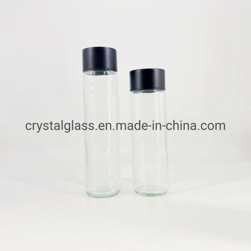 375ml 400ml 500ml 800ml Round Voss Glass Mineral Water Bottle with Plastic Cap