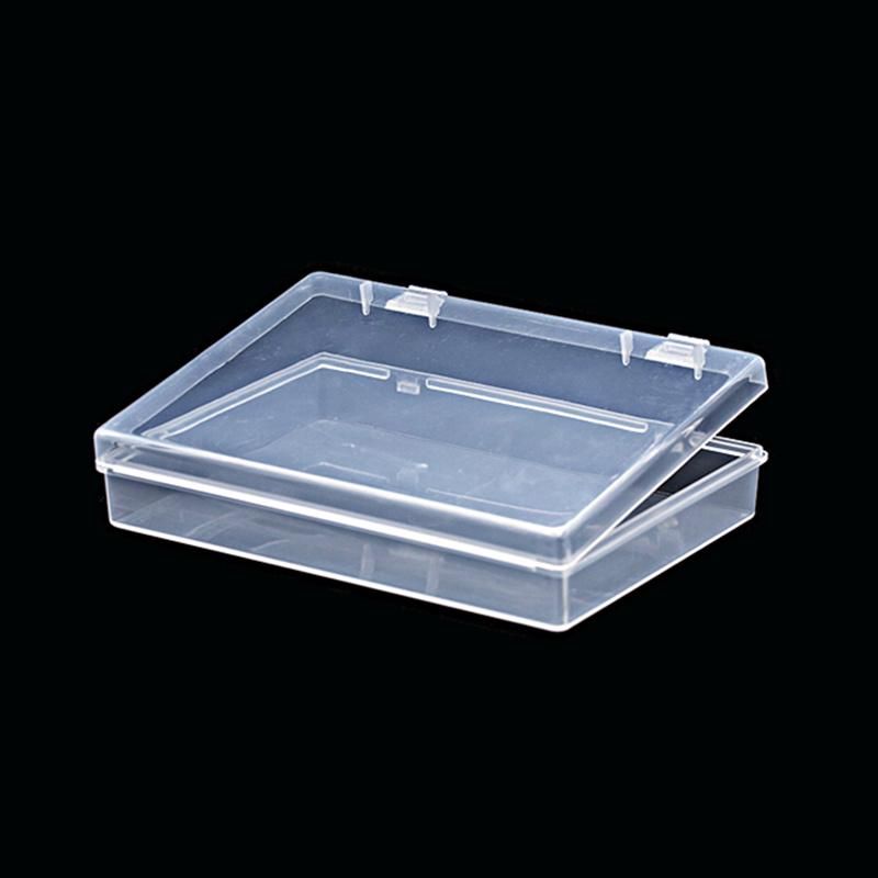 Custom Design Attached Lid Clear Plastic Container Enclosure Storage Bins Packaging