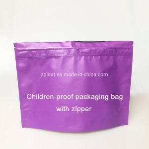 Childproof Plastic Packaging Bag with Zipper Smell Proof Stand up Hemp Plastic Packaging Bags