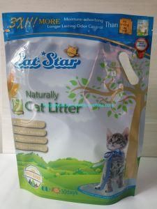 Free Sample 6 L Resealable Plastic Stand up Cat Litter Packaging Zipper Bag with Rigid Handle