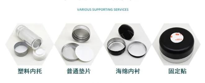 Empty Aluminium Cosmetic Pots Container Jar Tins Clear Top View Window Tin Can Aluminum Cosmetic Jar with Custom Box