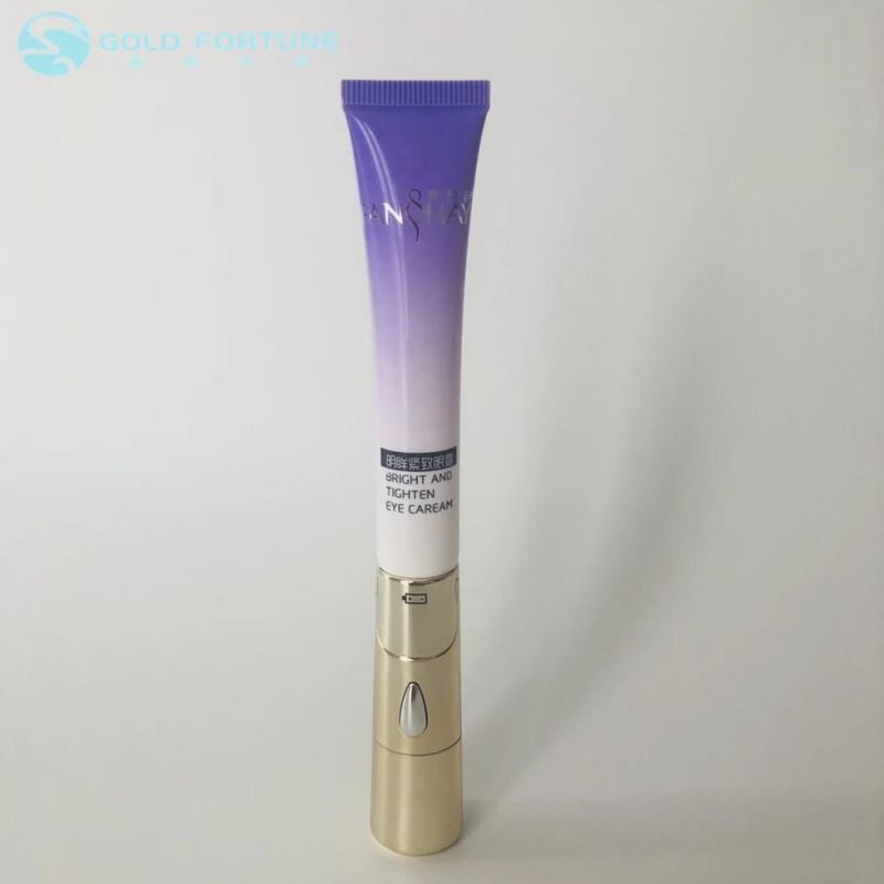 Cosmetic PE Plastic Soft Tube with Massage Applicator for Eye Cream Container