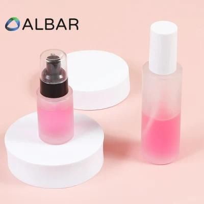 High Quality Slim Clear Round and Frosted Glass Bottles for Cosmetics Perfume Face Oil