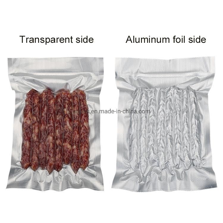 FDA Approved Aluminum-Clear Embossed Vacuum Packaging Bag Roll for Meat Vegetable