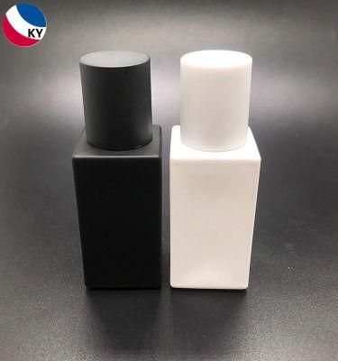 Cosmetic Packaging 30ml Square Glass Foundation Bottle with Pump