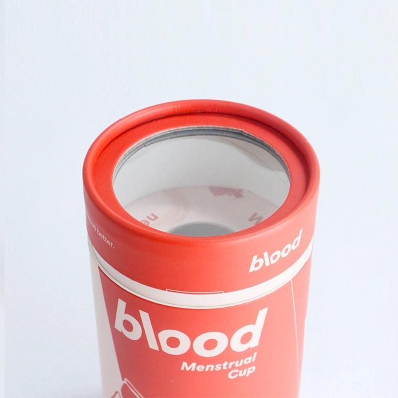 Custom Women Menstrual Cup Blood Sanitary Napkin Paper Packaging Tube Box