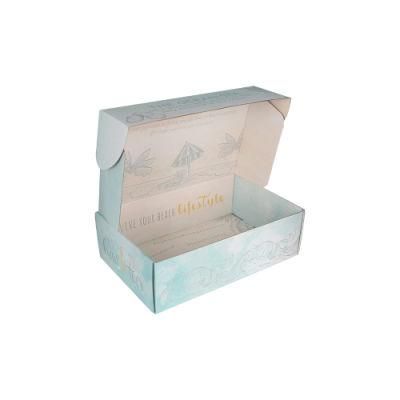 Blue Custom Design Glossy Flower Decorated Gift Box for Shipping