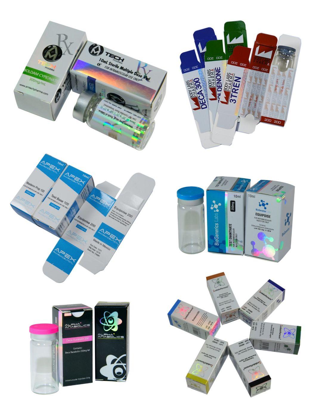 Custom Printed Dropper Bottle Steroids 10ml Hologram Vial Label and Box