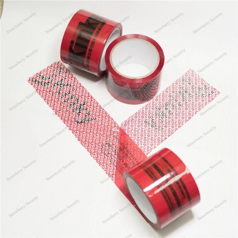 Void Packaging High Residue Tamper Security Seal Sticker Tape Customized Hidden Text
