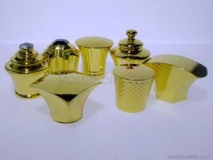 Golden Curved Shape Zamac Metal Perfume Bottle Cap