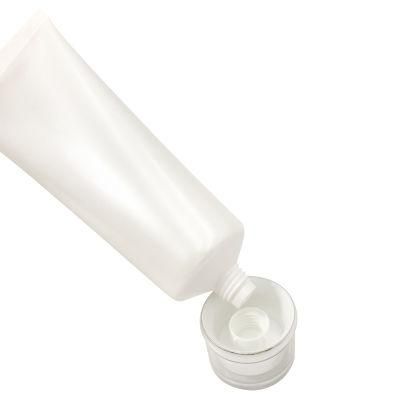 Cosmetic White Hand Cream Cosmetic Squeeze Tube with Silver Lid