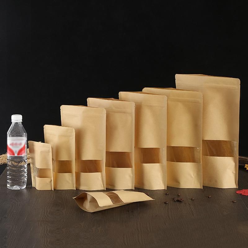 Stand up Paper Bag with Clear Window and Zipper