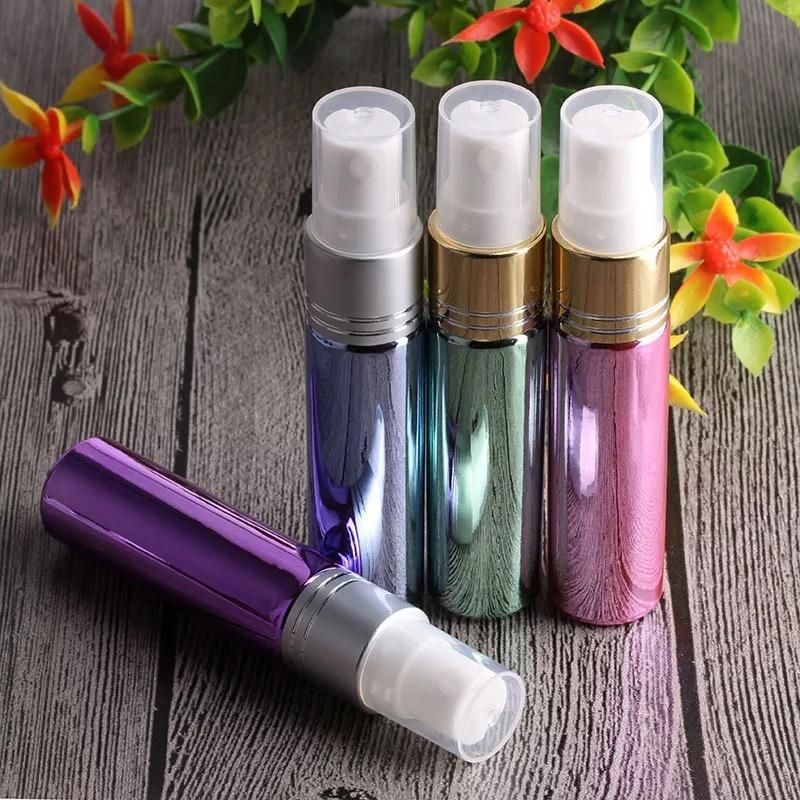 Portable 10ml Refillable UV Coated Bottle Plastic Pressed Pump Spray Bottle Liquid Container Mini Travel Refillable Bottles