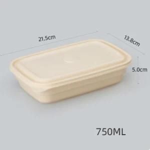 2021 Hot Selling 750ml Rectangle Environmental Biodegradable Cornstarch Lunch Boxes/Container