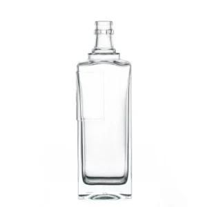 Custom High Quality Glass Liquor Bottle Flint Square Crystal Wine Container