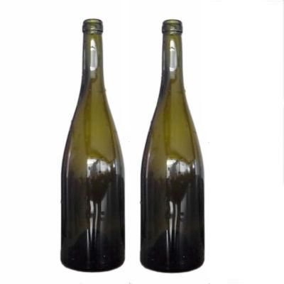 750ml Antique Green Burgundy Wine Glass Bottle with Cork Finish