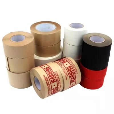 Eco Friendly Custom Print with Logo Qr/Bar Code Water Activated Kraft Tape Reinforced Kraft Tape Gummed Tape Packaging