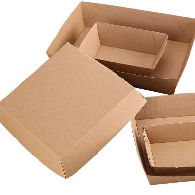 Eco-Friendly Compostable Corrugated Brown Kraft Cardboard Food Packaging Food Tray