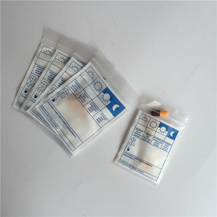 Custom Cheap Small Lab Hospital Padded Zipper Pouch Plastic Medicine Packaging Bag LDPE Seal Ziplock Pill Bag