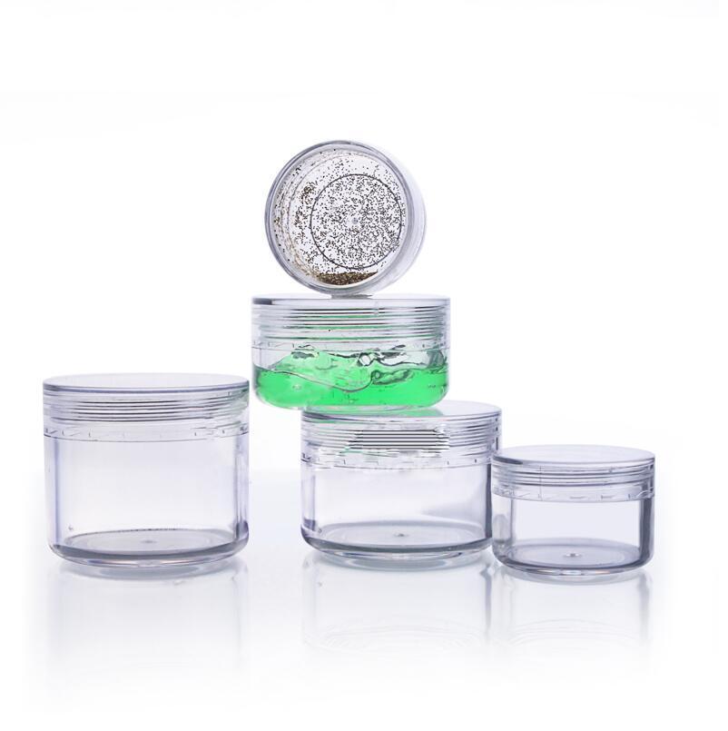 Clear Cosmetic Cream Jar 3G 5g 10g 15g 20g Empty Cans for Eye Shadow Plastic Sample Containers Packaging Refillable Bottle