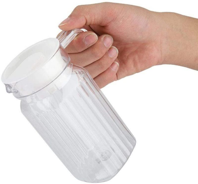 500ml Ransparent Juice Bottle Ice Cold Juice Carafe with Lid Jug Kettle for Soybean Milk