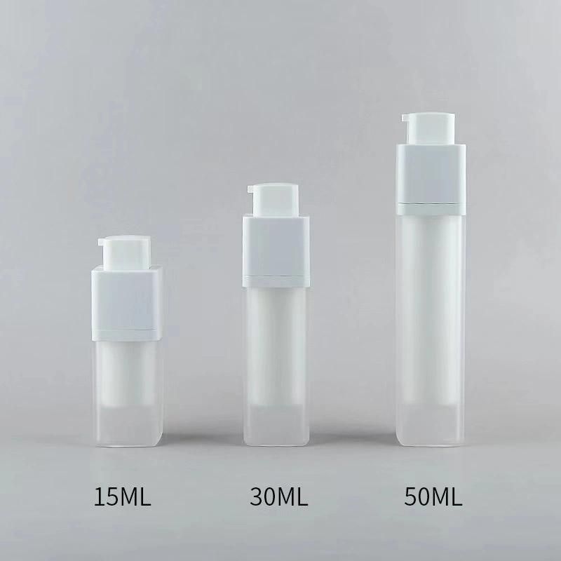 Luxury Foundation Cosmetic Colour Airless Twist Top Transparent Cosmetic Plastic Opaque Airless Bottle with Pump Low MOQ