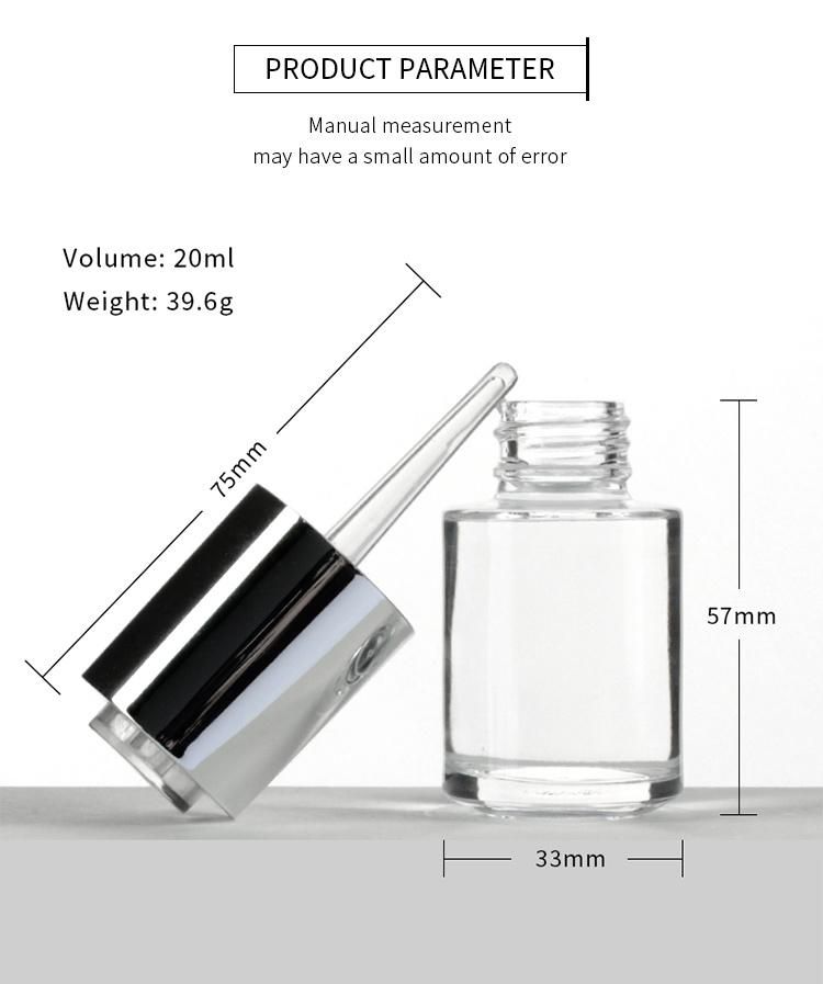 Wholesale Round Clear Glass Rotate Press Squeeze Dropper Eye Essential Oil Bottle 20 Ml for Sale