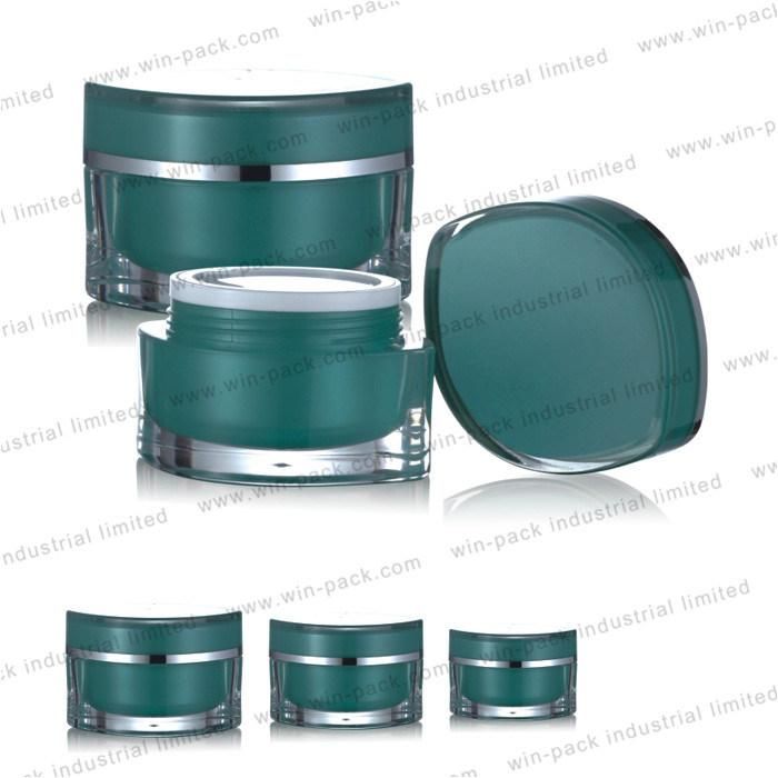 Winpack China Supply Painted Green Cosmetic 15g 30g 50g Acrylic Jar for Cream Packing
