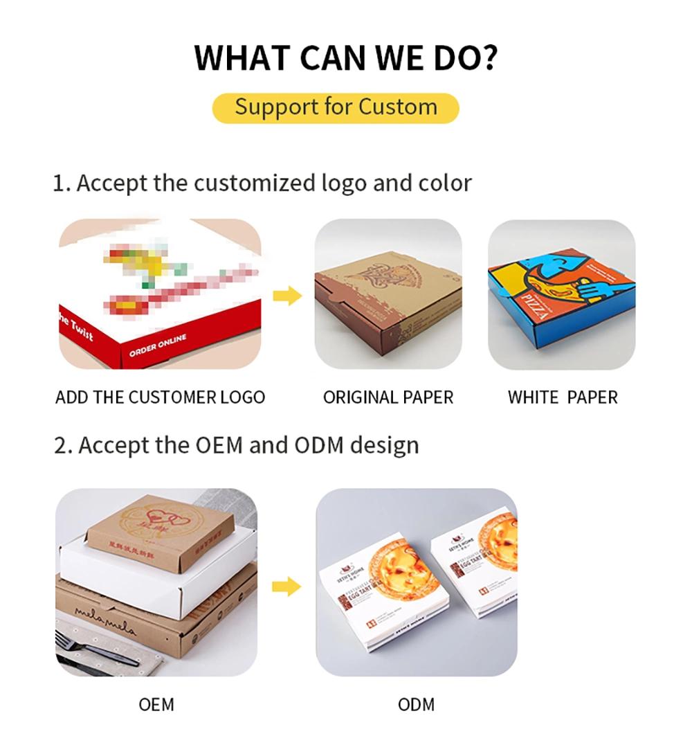 Wholesale Custom Logo Package Carton Boxes Corrugated Printed Paper Pizza Box