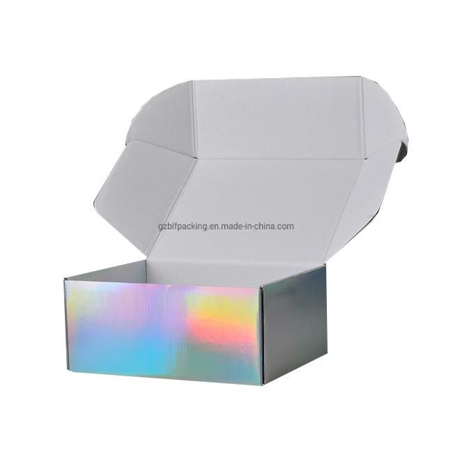 Custom Design Holographic Color Printing Corrugated Packaging Box Hair Paper Box Shoe Box