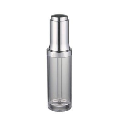 Clear Gold Plastic Tube Packaging Cosmetic Serum Essential Oil Press Pump Dropper Bottle 20ml 30ml