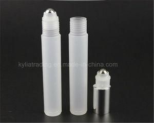 15ml Clear Frosted Roll on Bottle with Bright Silver Cap (ROB-009)