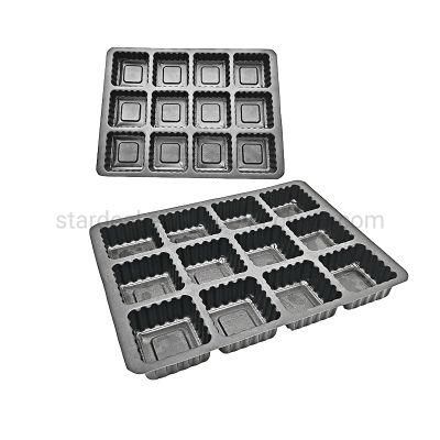 Customized Luxury Black Chocolate Candy Blister Insert Plastic Trays