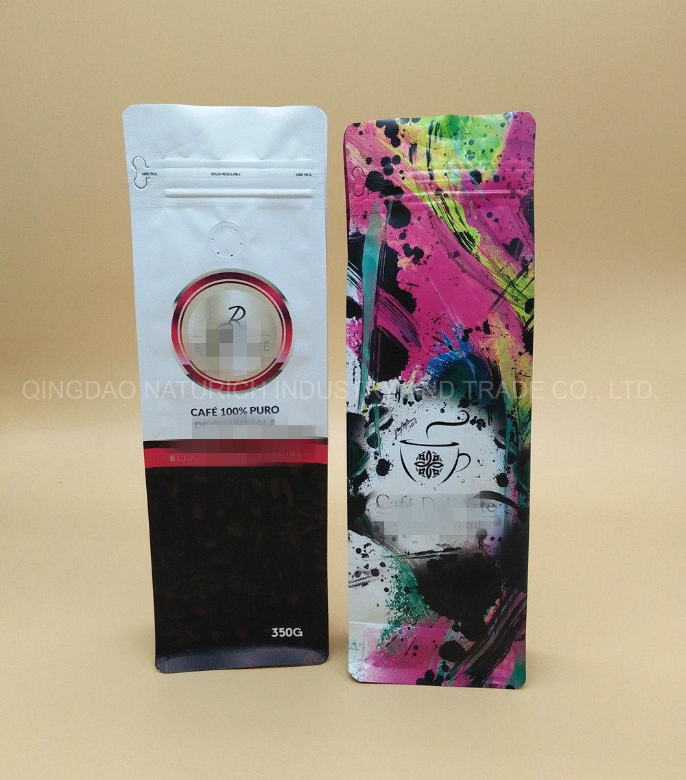 Customer Printed Cheap Quad Seal Square Bottom Coffee Bag