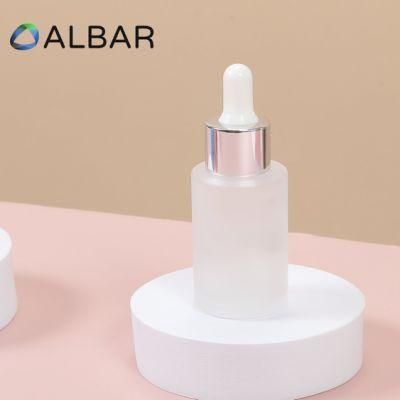 Fragrance Serum Oil Packing Glass Bottles in Clear Frosted Cylinder Customized Colors