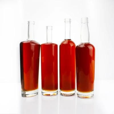 Wholesale Bottles for Vodka Gin Empty Bottle 500ml 700ml 750ml 1000ml Round Liquor Fancy Vodka Glass Bottle