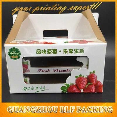 PVC Window Paper Handle Strawberry Packaging Carton Box (BLF-PBO351)