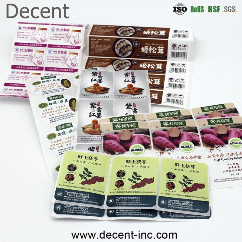 Packaging Adhesive Sticker Printing Supplement Label, Custom Printed Health Food Label Sticker