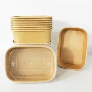 Non Plastic Factory Cheap Take Away Rectangle Square Paper Bowl Box