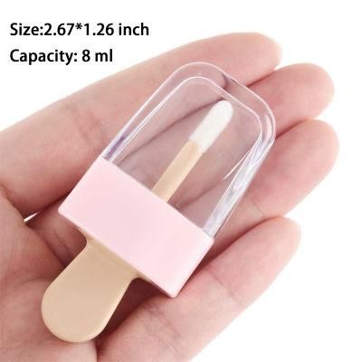 Wholesale 8ml Empty Luxury Plastic Cosmetic Packaging Lipstick Lip Gloss Containers Tube with Wand