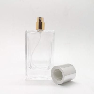 80ml Screen Printing Personal Care Clear Square Spray Glass Perfume Bottle