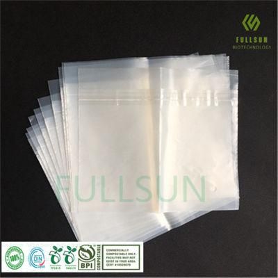 Biodegradable Clothing Bag Apparel Packaging Bag TUV 100% Compostable Custom Printed Glue Strip Plastic Bag