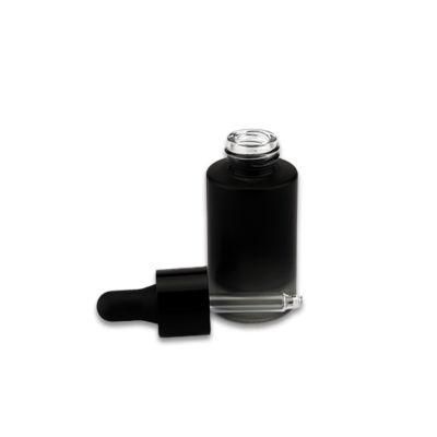 Colored Black Luxury Cosmetic 20ml Empty Customized Thick Wall Frosted Glass Serum Bottles