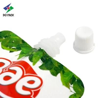 Customized Gravure Printing 200ml Stand up Pouch with Spout Juice Pouch Plastic Bag