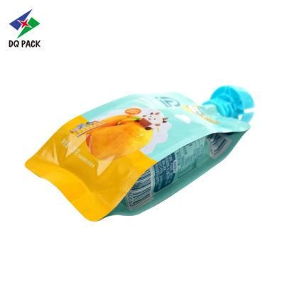 Dq Pack China Manufacture Refillable Plastic Packaging Bag Factory Direct Selling Stand up Pouch with Spout Pouch for Liquid Beverage Packaging