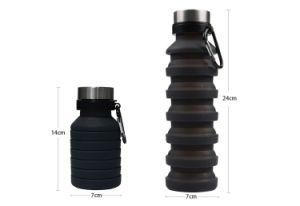 Collapsible Silicone Measuring Cups and Eco-Friendly Sport Bottle Silicone Telescopic Kettle for Outdoor Sports