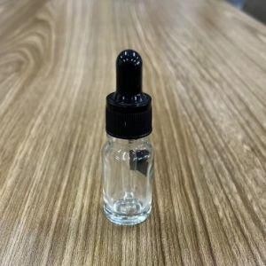 New Style 10ml 15ml 30ml Clear Essential Oil Dropper Bottle with Silver Lid, Wholesale Liquid Foundation Bottle with Black Lid